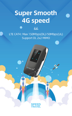 4 đèn LED chỉ dẫn wifi Bộ định tuyến MiFi 4G LTE với pin 3000mAh