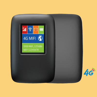Bộ định tuyến 4G di động điểm phát sóng WIFI bỏ túi 3000mAh với màn hình đen được mở khóa
