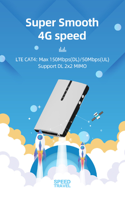 Bộ định tuyến 4G Lte Hotspot di động tốc độ cao 150Mbps cho du lịch Pin 2100mAh