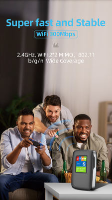 Bộ định tuyến MiFi không dây 3000mAh 4G LTE Điểm phát sóng Wi-Fi với màn hình LCD băng tần quốc tế